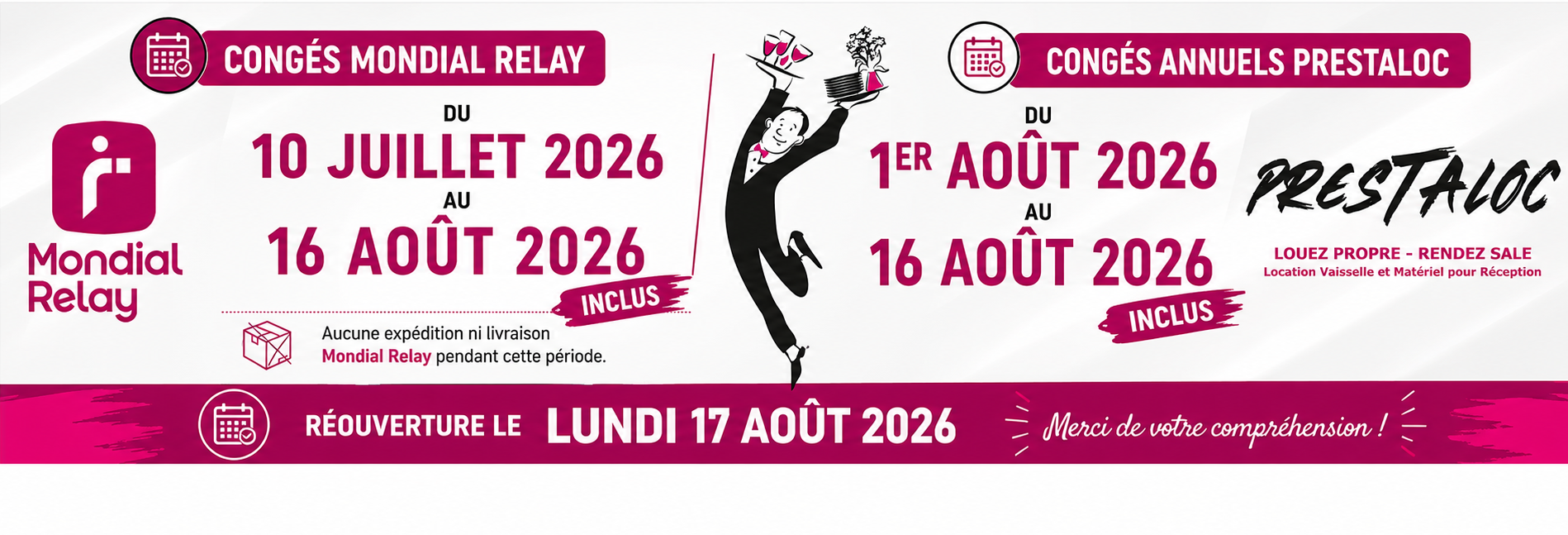 Fermeture annuel 2026